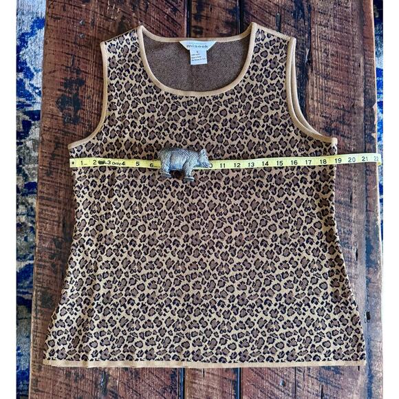 Not For Sale-Exclusively Misook Leopard Cheetah Animal Print Sleeveless Shell - Picture 10 of 14